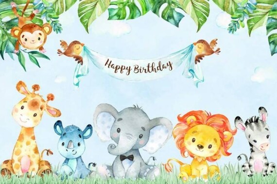 MEETSIOY Birthday Theme Backdrop for Party Photography Yellow Theme Cute Cartoon Animal Background Kids Birthday Party Dropdrop Decoration Props 7x5ft HXMT071 MEETSIOY Birthday Theme Backdrop for Party Photography Yellow Theme Cute Cartoon Animal Background Kids Birthday Party Dropdrop Decoration Props 7x5ft HXMT071