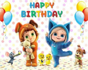 Cute Backdrop for Kids Party Birthday Cartoon Backdrop Colorful Dots Balloon Birthday Party Supplies Birthday Photography Background Vinyl