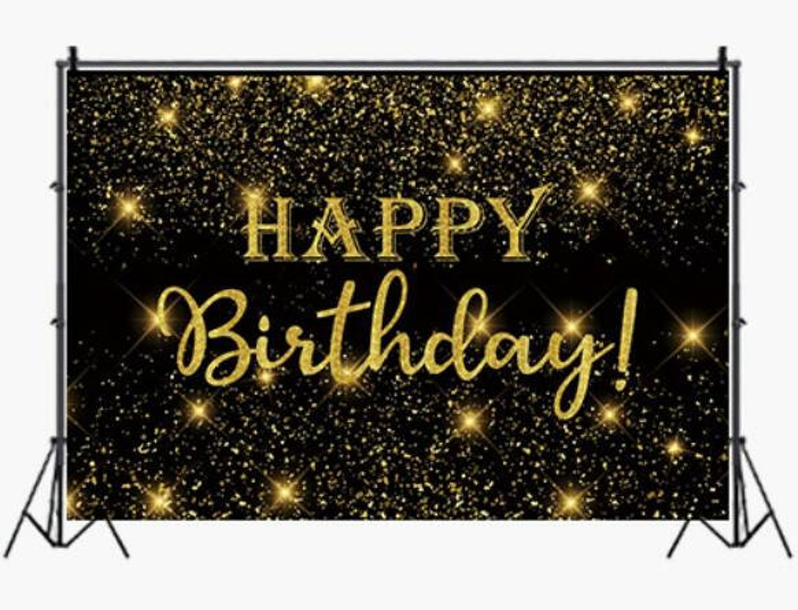 Black Gold Birthday Photography Backdrop Photo Background Etsy
