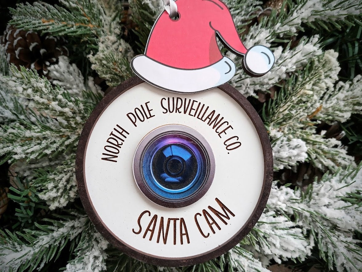 Santa Cam Christmas Tree Vinyl Decal Sticker for DYI ornament with