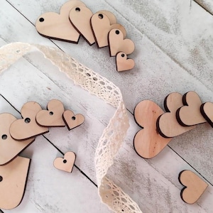 10 Pcs - wooden blank hearts. Small primitive plain hearts. Gift tag. Wooden hearts shape for Craft making. Keepsakes present