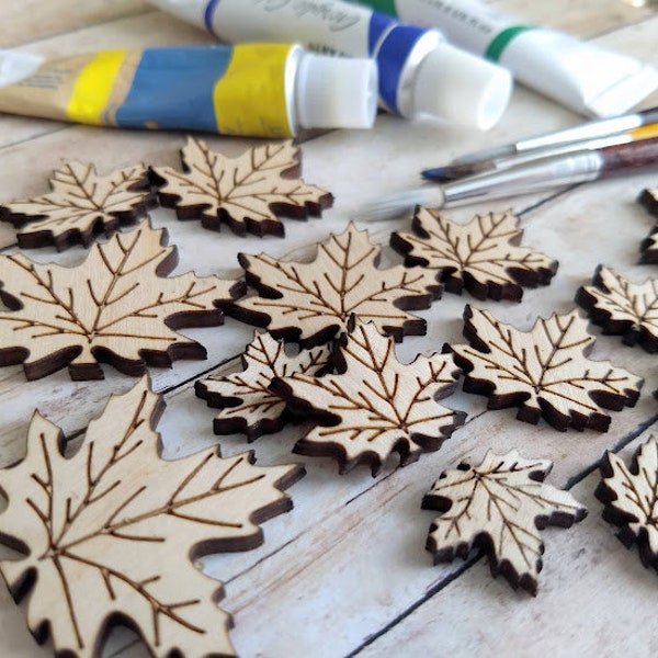 10 Pcs Wooden Maple leaves shape for DIY crafts. Laser cut Fall Decor. DIY Unfinished earring blanks. Wooden blanks Maple leaf.