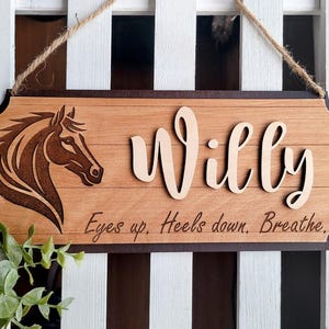 Personalized Horse Stall Sign: Baltic Birch Barn Name Plaque