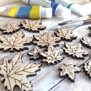Laser geschnittene Ahornblatt Rohlinge: DIY Herbst Dekor, Ohrring Anhänger (10 Stück, unbehandeltes Holz