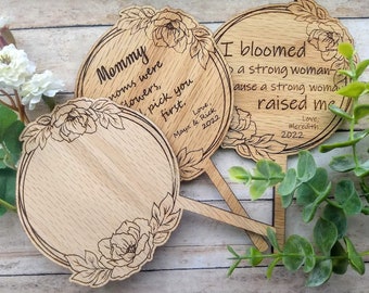 Custom Text Wood Plant Tag. Engraved Flower Pot Marker