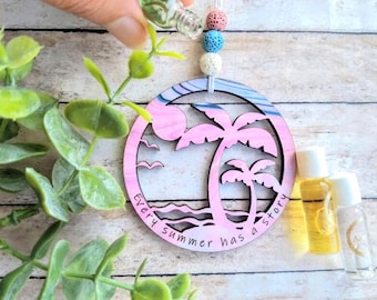 Palm Tree Car Charm. Beach Essential Oil Diffuser. Tropical Decor