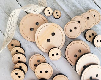 黒桜木製ボタン、25 mm、0.98 インチ、大きいサイズ、日本の花柄