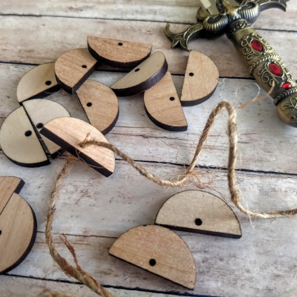 10 Pcs - primitive plain half circles. DIY Unfinished earring blanks. Laser cut wooden blanks. Wooden cutouts shapes for craft making.