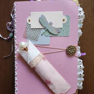 Journal | Diary - Recycled materials, handmade | Romantic themed notebook