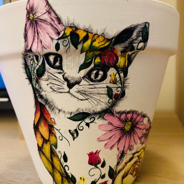 Cat Plant Pot, Cat Lover Gift, Cat Lady Gift, Gifts for her, Mother’s Day, plant lovers,