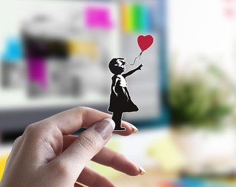 Banksy Love fly away Sticker Bumper Sticker Urban Street Art Sticker Kult Love is in the bin