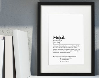 Musik Kunstdruck im Rahmen schwarz mit Passepartout Fine Art Wandbild Deko Bild Poster gerahmt Din A4 Holzrahmen Geschenk