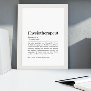 Physiotherapist Art Print Framed Picture Poster Fine Art Deco Framed Din A4 Original Print Design