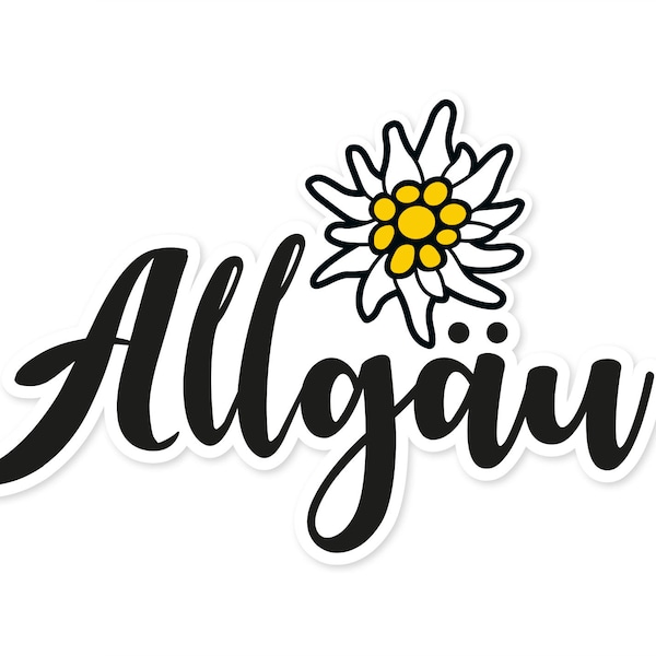 Edelweiss Allgäu Aufkleber Sticker Autoaufkleber Alpen Blüte Berge Blume Camper Wohnmobil Bergsteigen Wetterfest UV-Beständig