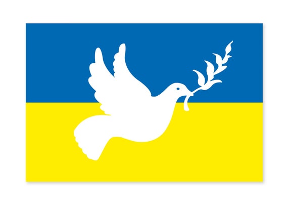 Ukraine Fahne Aufkleber Friedenstaube Peace Sticker Autoaufkleber Taube  Weiss Wetterfest UV-Beständig -  Österreich