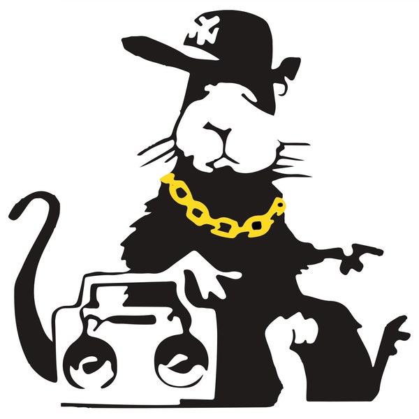 Banksy Ghetto Gangsta Rat Aufkleber Autoaufkleber Urban Street Art Sticker Kult Graffiti