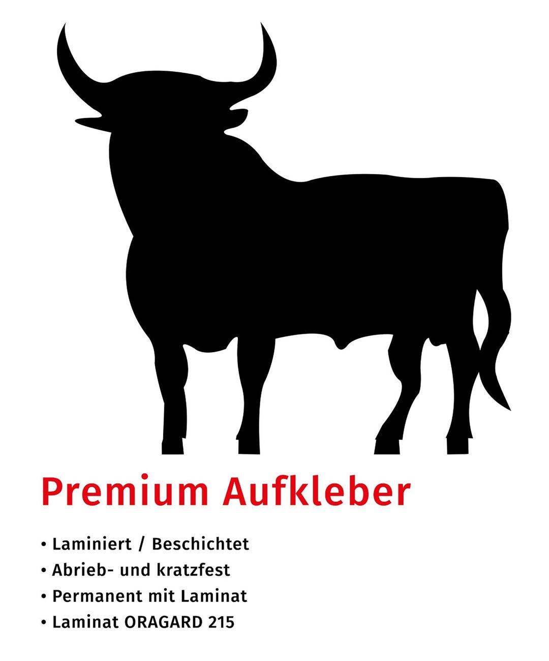Bull Sticker Black Car Sticker Premium Sticker Weatherproof Uv ...