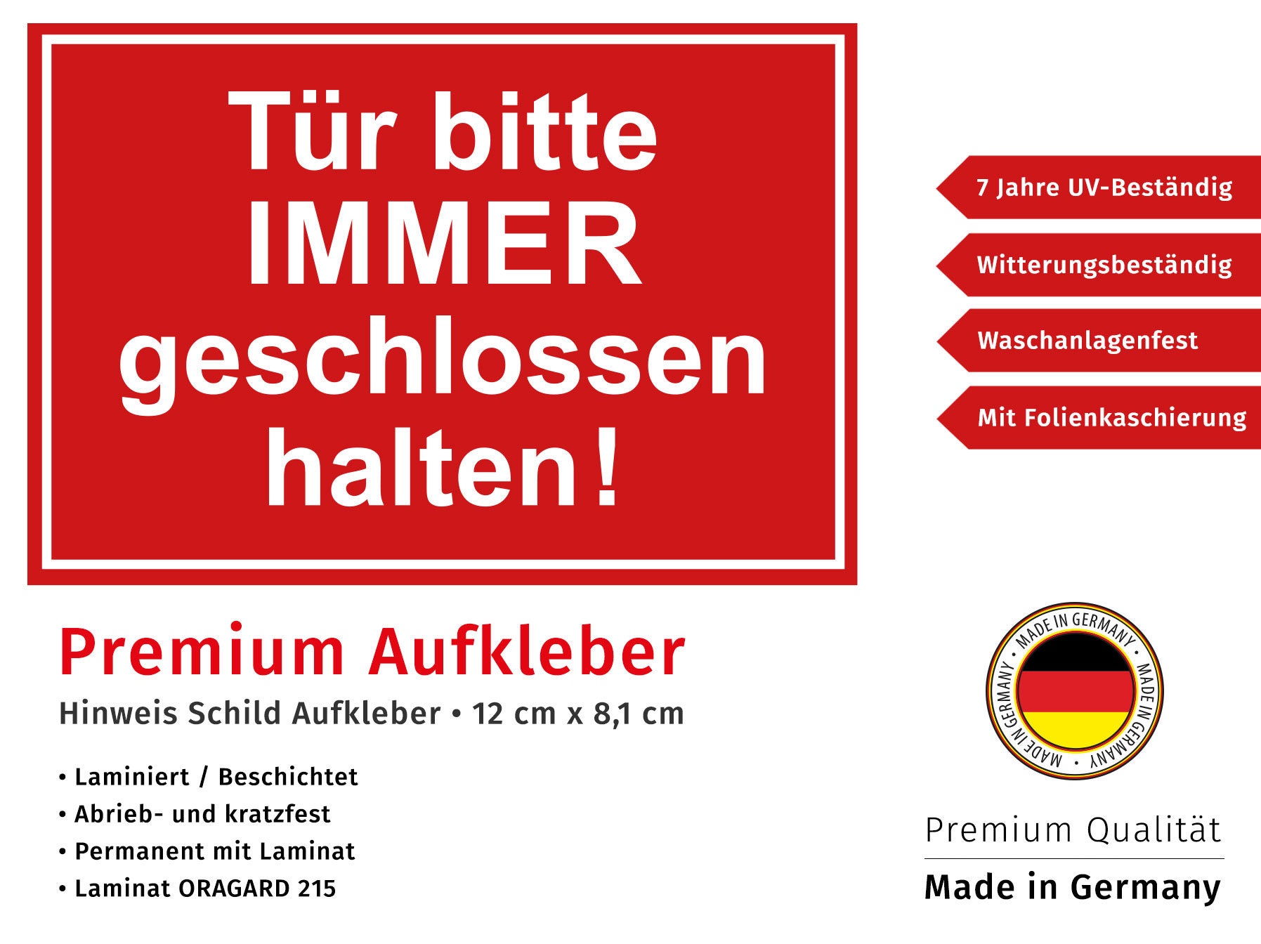 Porta Per Garage Si Prega Di Tenere La Porta Chiusa Segno Adesivo - Foto 5