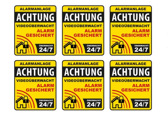 Videoüberwacht Aufkleber Videoüberwachung Aufkleber – Wetterfester Warnsticker Von Sicherheitsaufkleber Für Tür Fenster