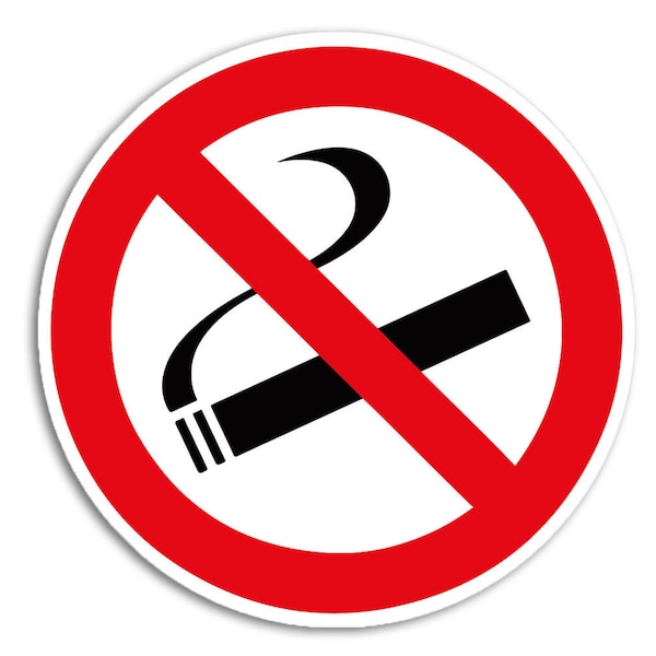 Sticker Nicht rauchen Aufkleber Hinweis Rauchverbot Schild Wetterfest UV-Beständig