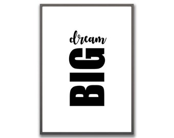 Dream BIG Kunstdruck Bild Poster Druck Fine Art Deko Din A4 Originaldruck Printdesign