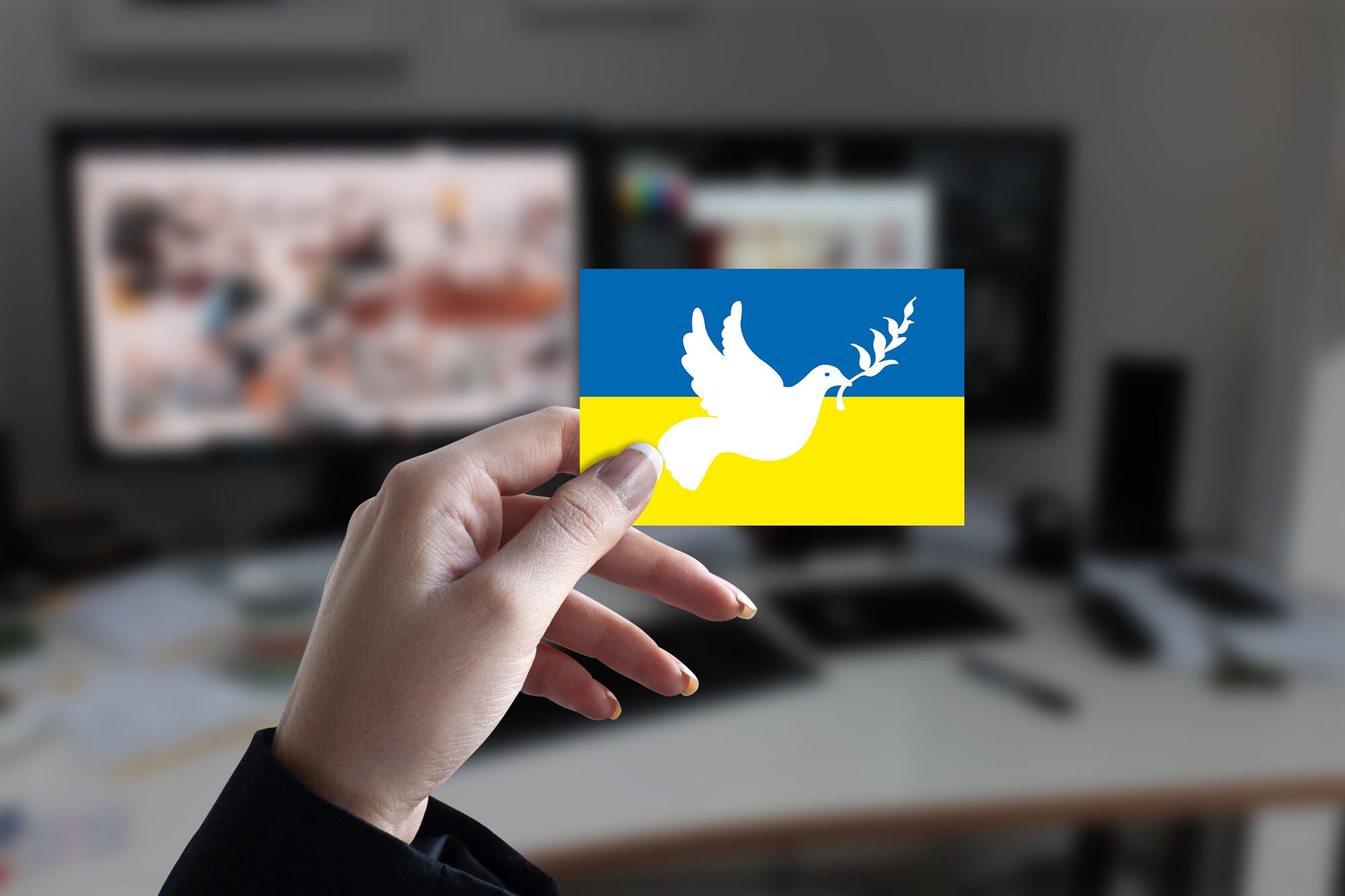 Generisch Flaggen Aufkleber Ukraine Peace Frieden Taube