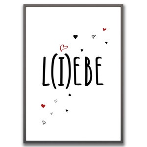 Li(e)be art print PDF image download poster template decoration love pun print design typo graphic