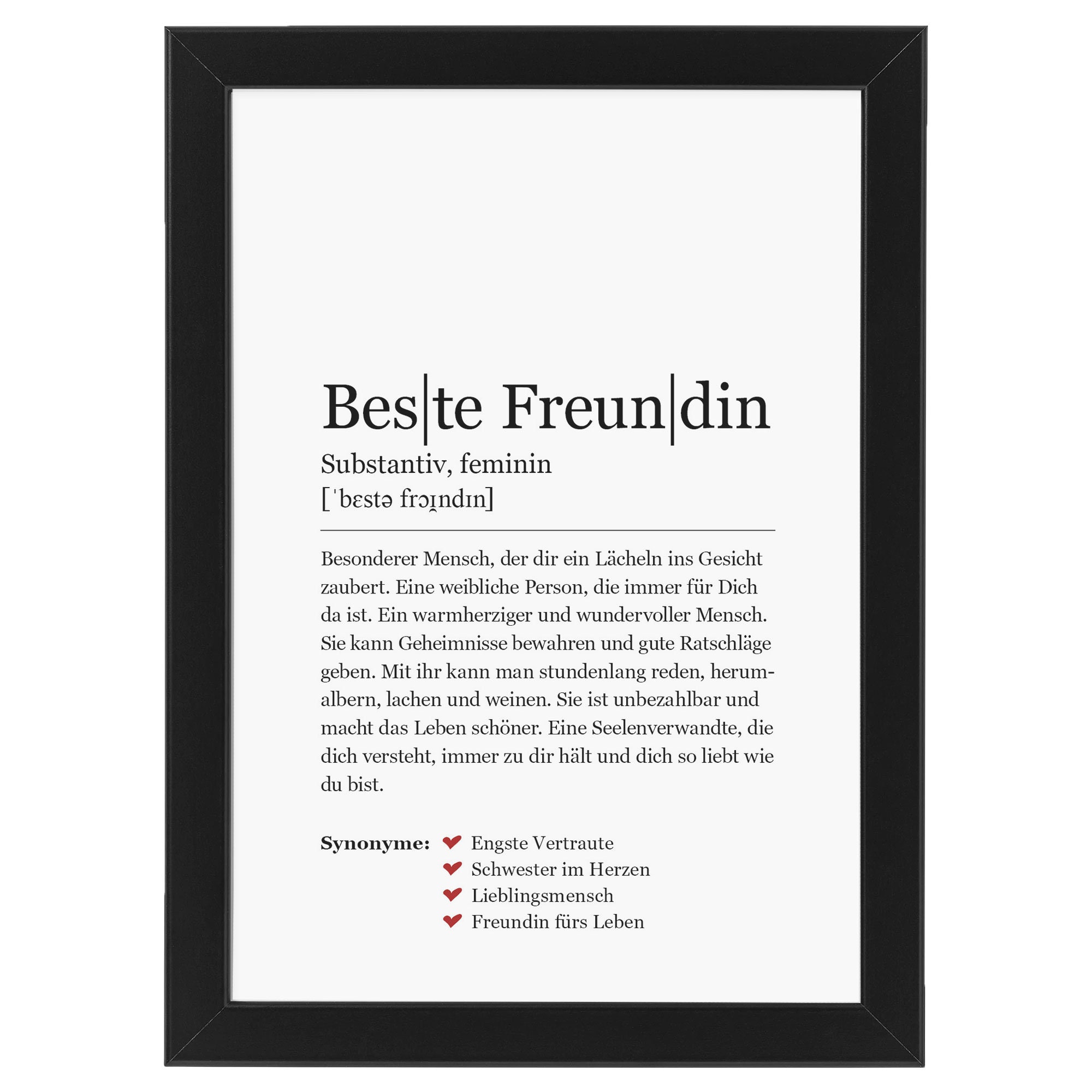 Best Friend Art Print in Frame Black Fine Art Deco Picture Etsy