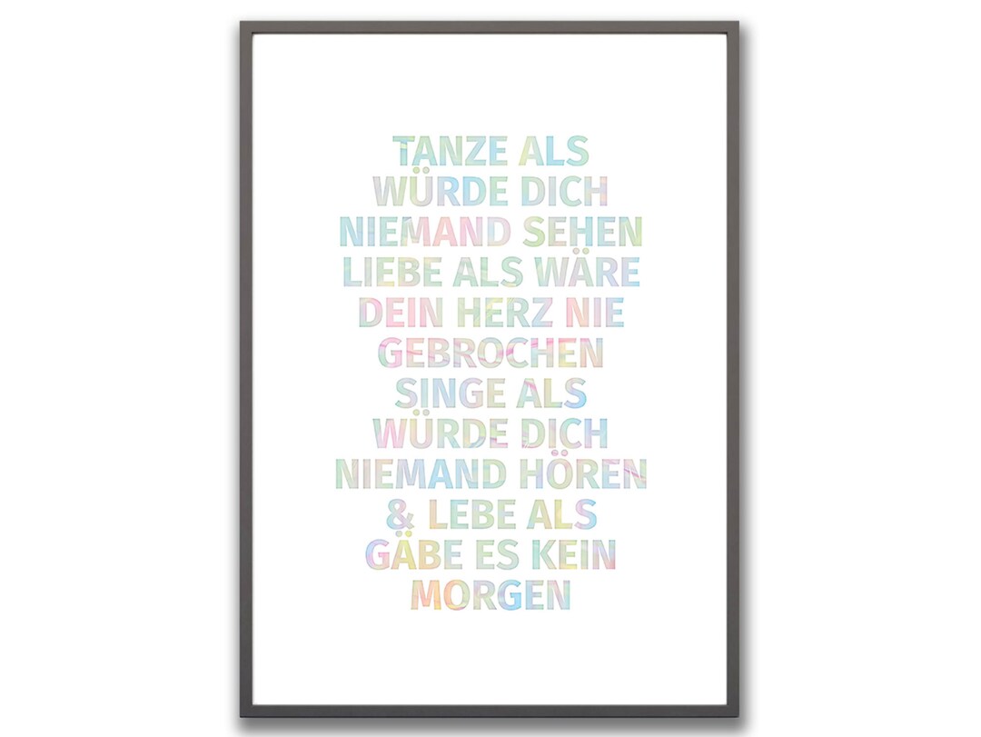 Tanze als würde dich niemand sehen Kunstdruck Deko Wandbild Etsy.de