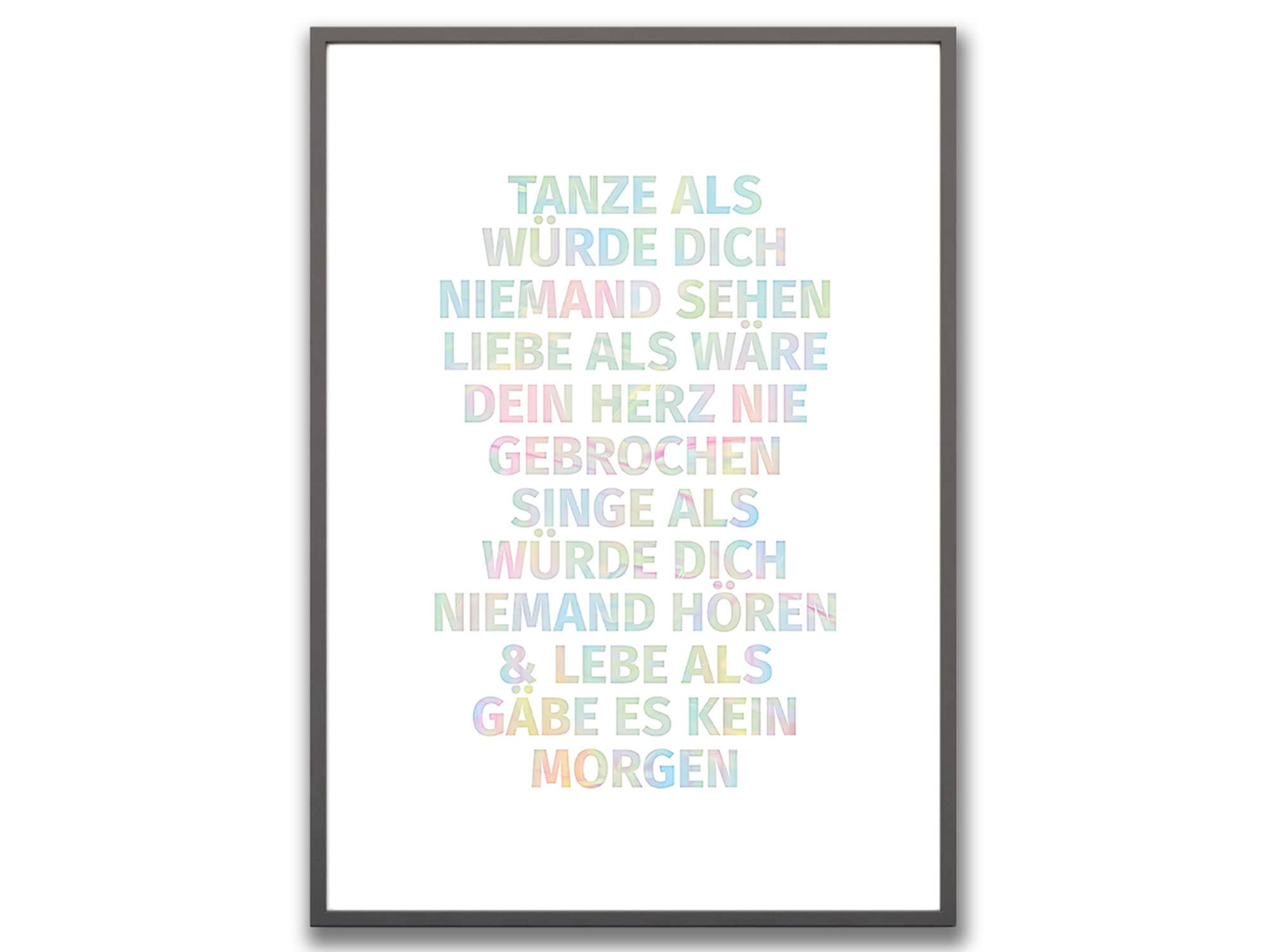 Tanze als würde dich niemand sehen Kunstdruck Deko Wandbild Etsy.de