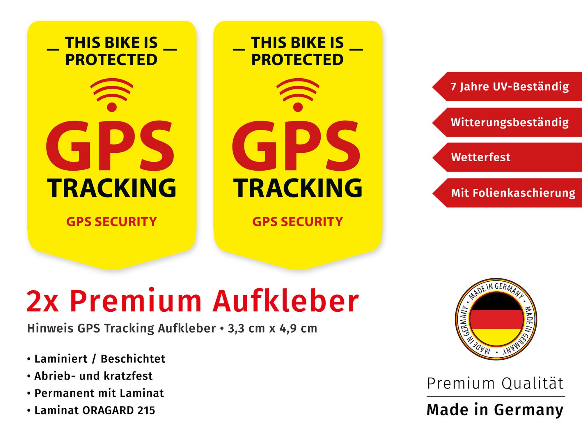 GPS Tracking Sticker Set for Bicycles (2 Stickers, Bike, Mountain Bike ...