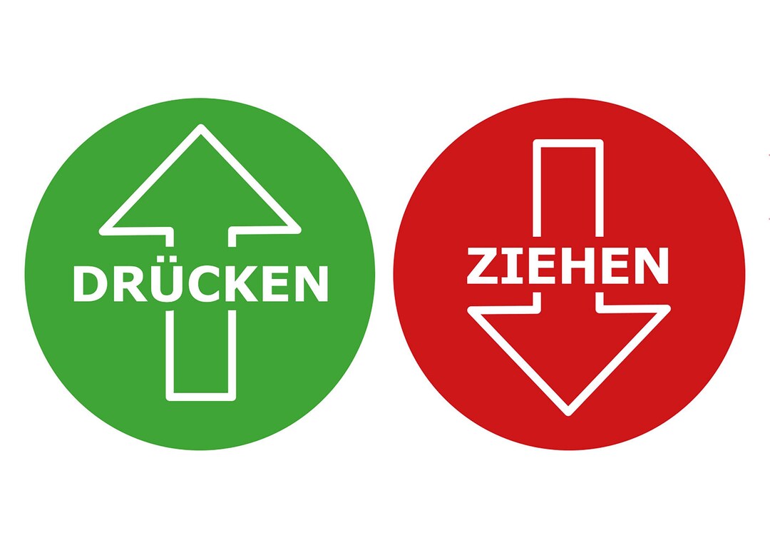 Entrance/exit Stickers, Notice Sign, Pull/push, Red/green, Weatherproof ...