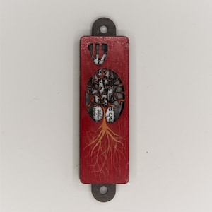 Wooden Mezuzah Tree of Life