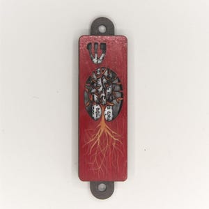 Wooden Mezuzah Tree of Life