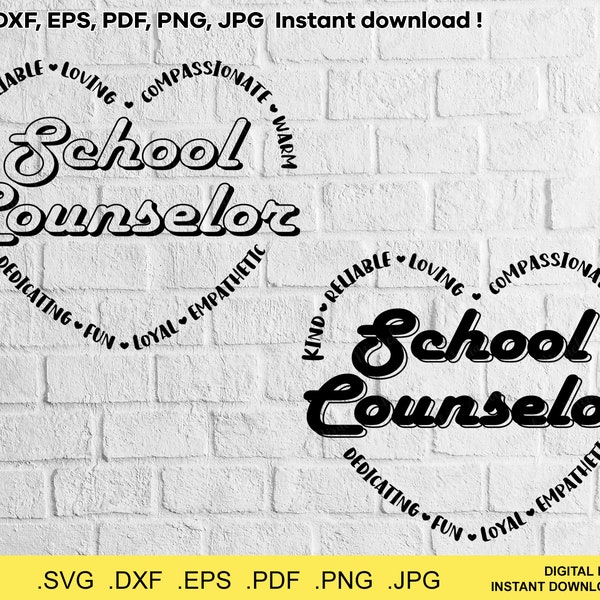 School Counselor svg 2 designs! | Counselor svg | Counselor Gift | Cutting Files