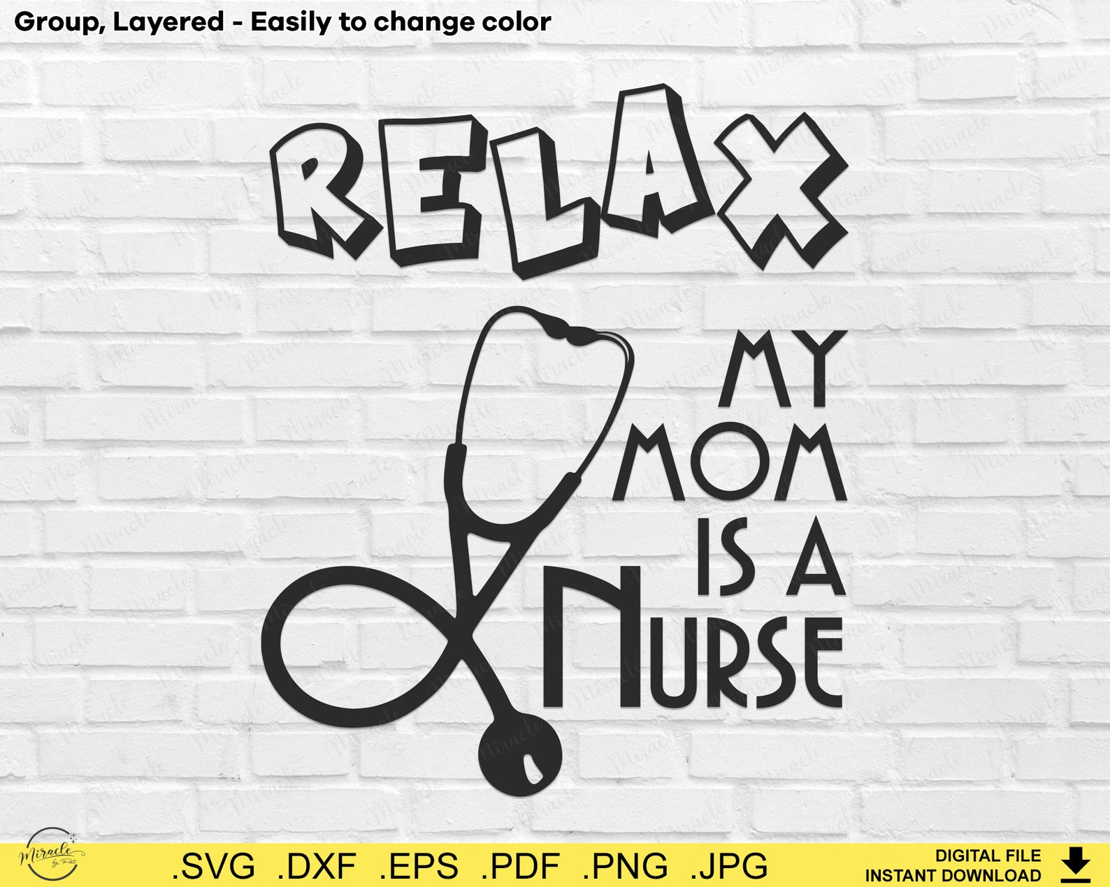 Download Relax My Mom is a Nurse SVG Mom life svg Nurse svg Baby | Etsy