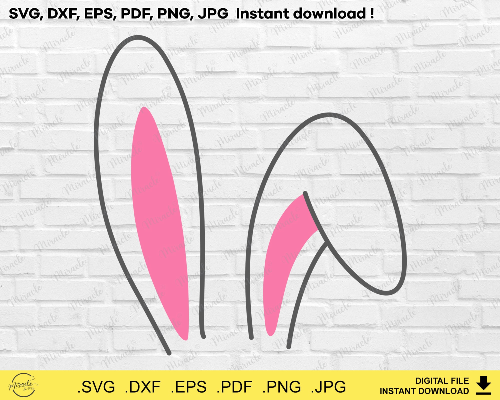 Bunny Ears SVG Easter Bunny SVG Cricut, Silhouette Svg, Dxf, Eps, Png