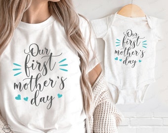 Notre premier SVG pour la fête des mères | Mama and Me Matching Cut File (téléchargement numérique)