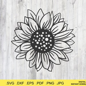 Sunflower SVG | Full Sunflower | Sunflower Cut file | Cricut, Silhouette