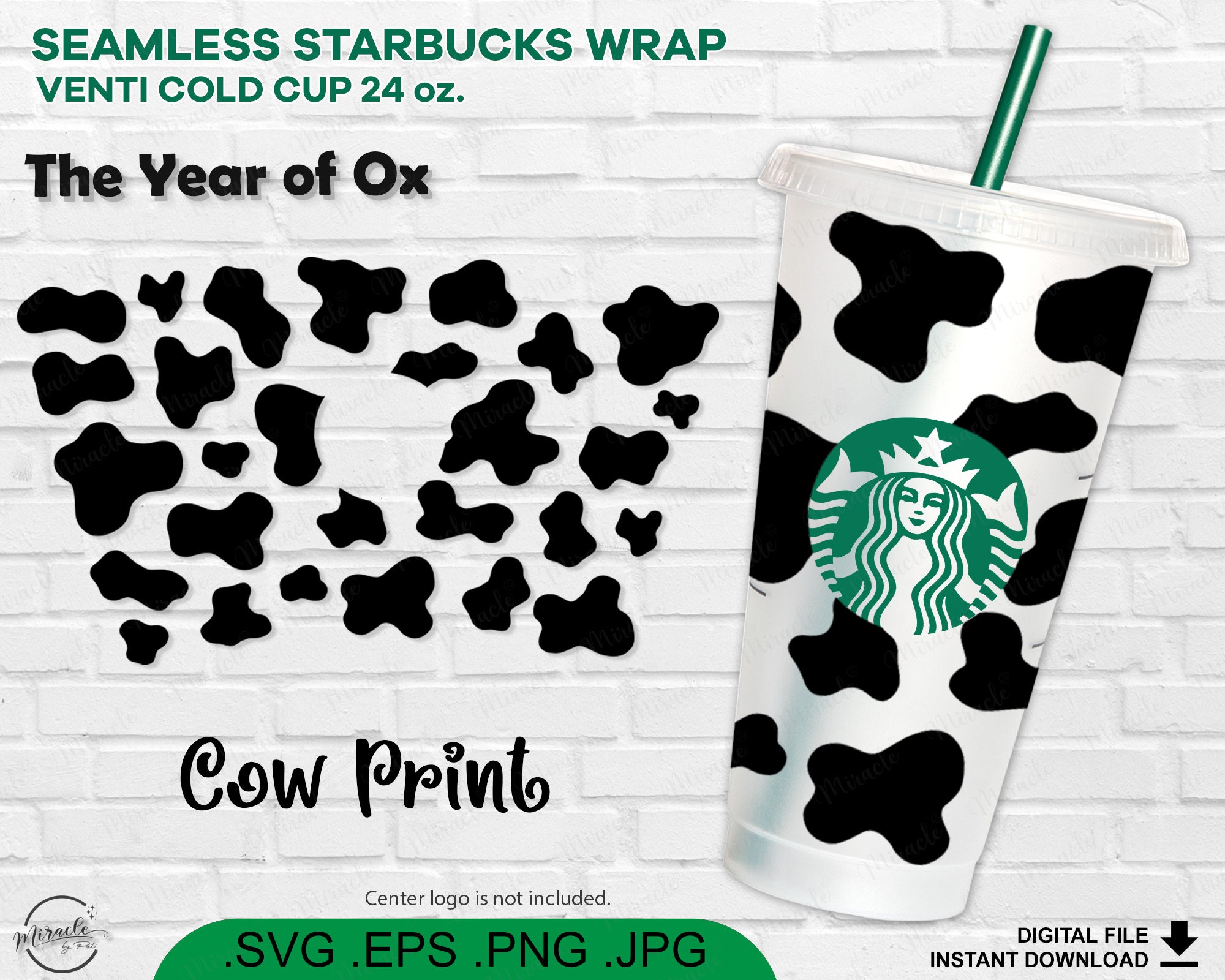 Cow Print Starbucks Cold Cup – Cherry Pit Designs