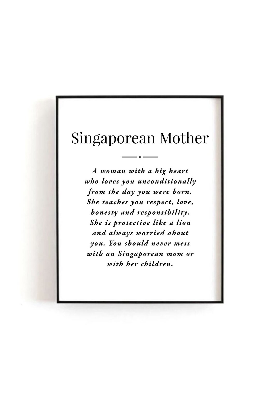 Singaporean Mom Definition Singaporean Mother Quote Etsy