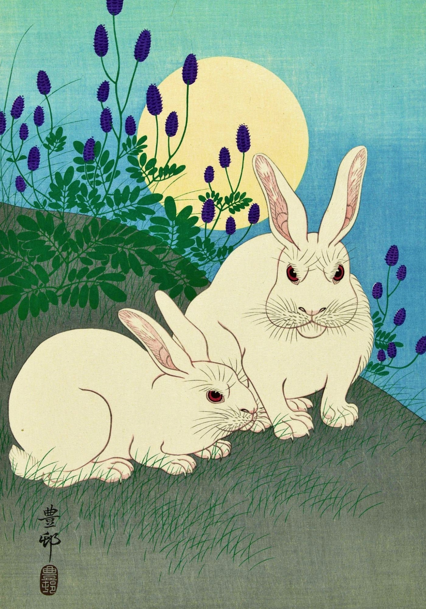 Rabbit Painting Japan Photo Japanese Wall Art INSTANT Etsy
