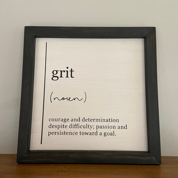 Definition of Grit Farmhouse Sign, Home Decor, Grit Sign, Grit, Grit wall sign, Farmhouse Grit Sign