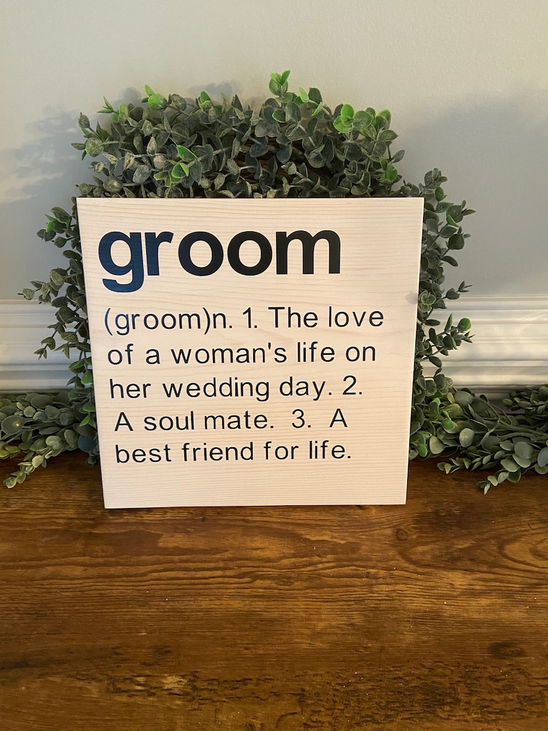 Groom Definition Wedding Sign Decor 11x11 Wedding Decor - Etsy