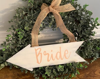 Customizable Wedding Arrow Sign (Bride, Flower Girl, reception, Ring Bearer)