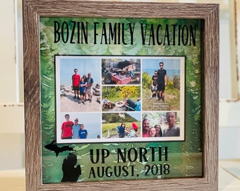 Vacation Shadowbox, Vacation Memories, Travel Photo Frame, Personalized Collage Frame, Family Vacation, Camping Trip, Road Trip, Shadow Box