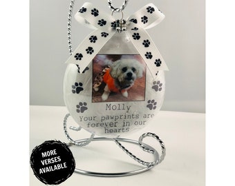 Pet Memorial Ornament, Pet Loss gift, Pet Photo Memorial, Memorial Gift, Photo Ornament, Sympathy Gift, Personalized Gift, Dog loss Cat loss