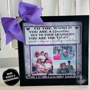 Gift for Mom, Grandma gift personalized, Mom shadowbox, Custom gift for mom, Unique gift for her, Sentimental Gifts, Picture Frame, Grandma