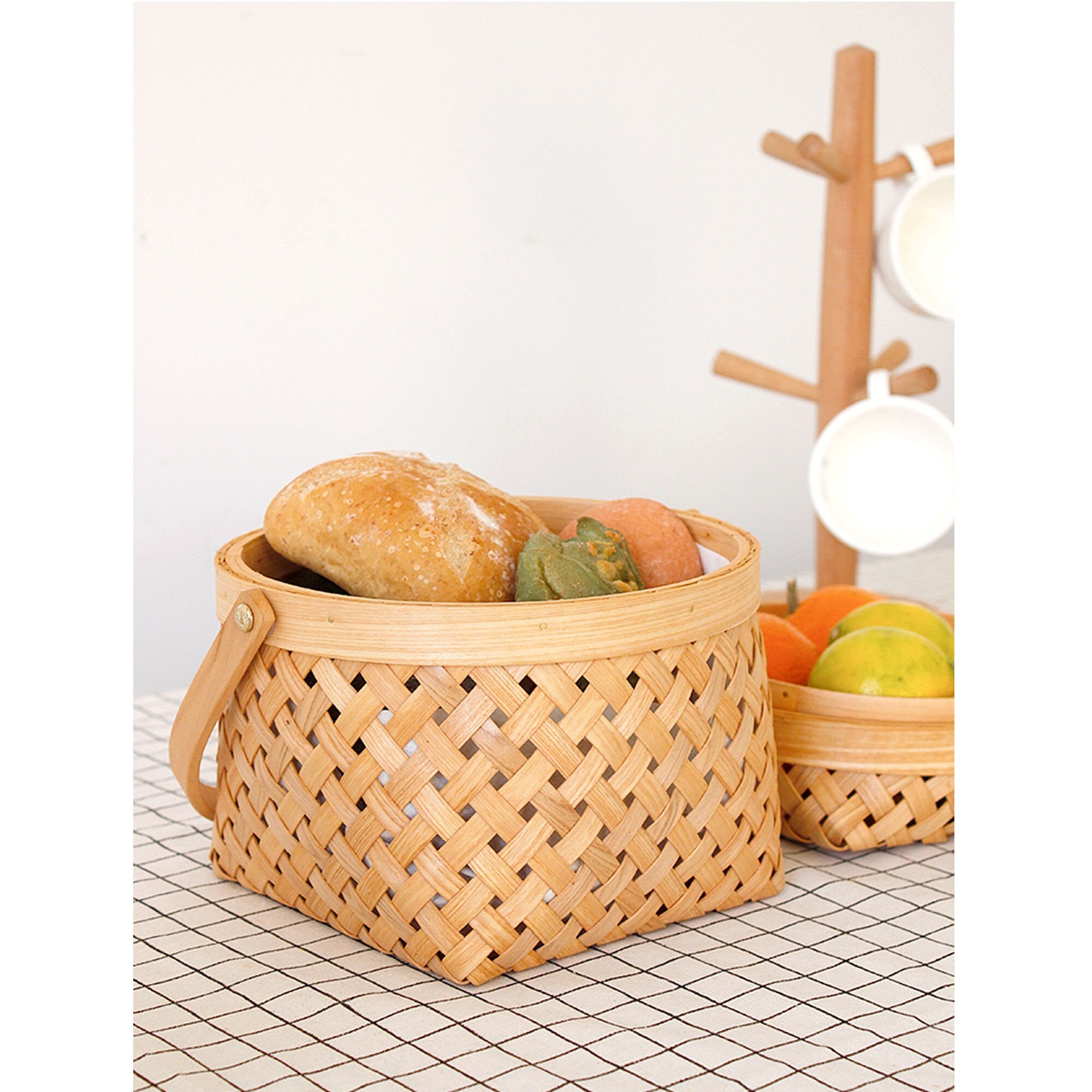 Basket with Handle Traditional basket kitchen storage Etsy