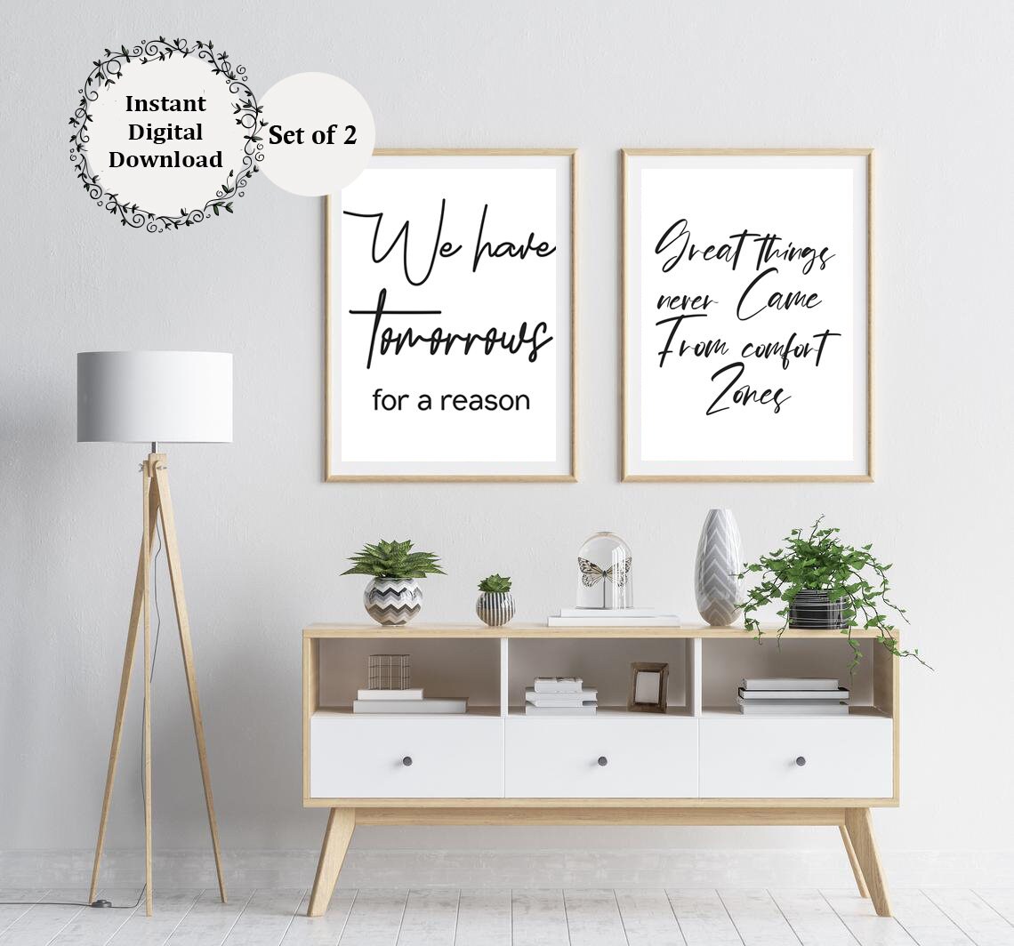 Inspiring Words Quote minimalism line art Boho Print poster Etsy